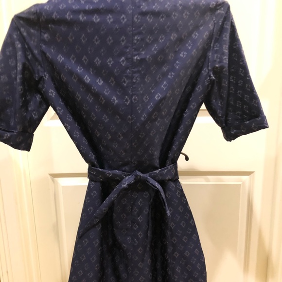 ECTETERA Navy Blue 100% Silk Dress - Picture 2 of 4